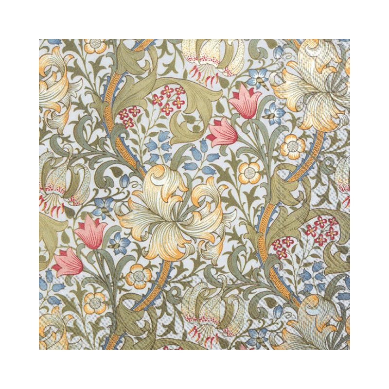 IHR Luncheon Golden Lily White V&A Napkins Pack of 20