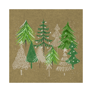 IHR Luncheon Green Xmas Trees Napkins Pack of 20