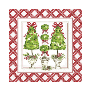 IHR Luncheon Holly Topiary Napkins Pack of 20