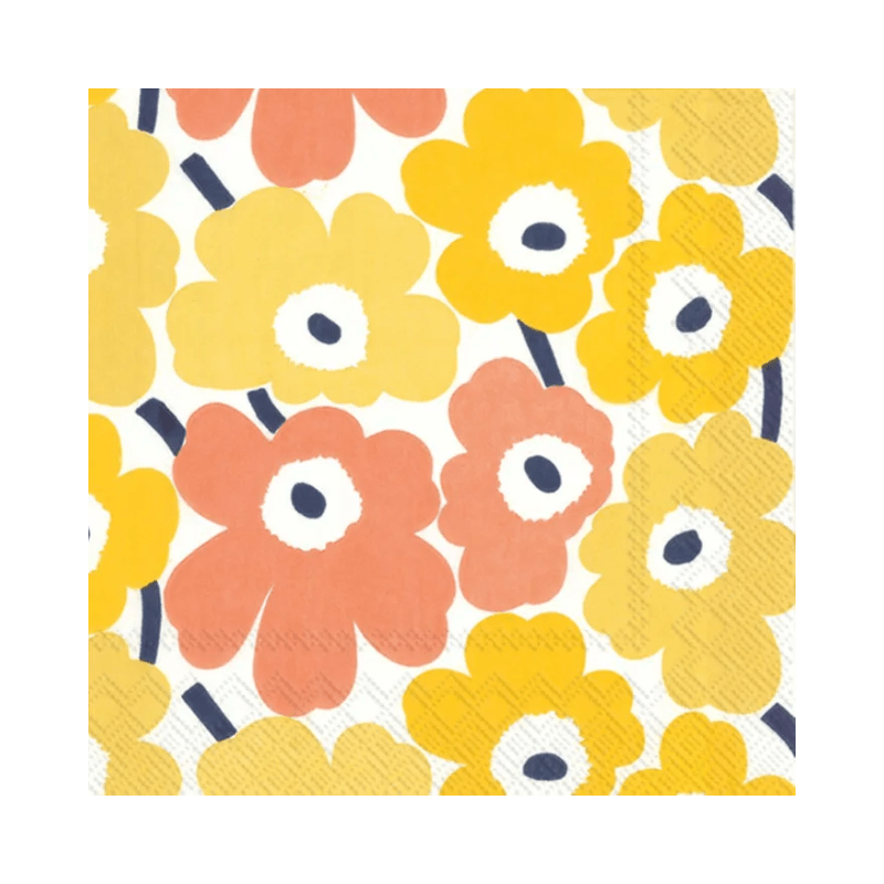 IHR Luncheon Marimekko Mini Unikko Yellow Napkins Pack of 20