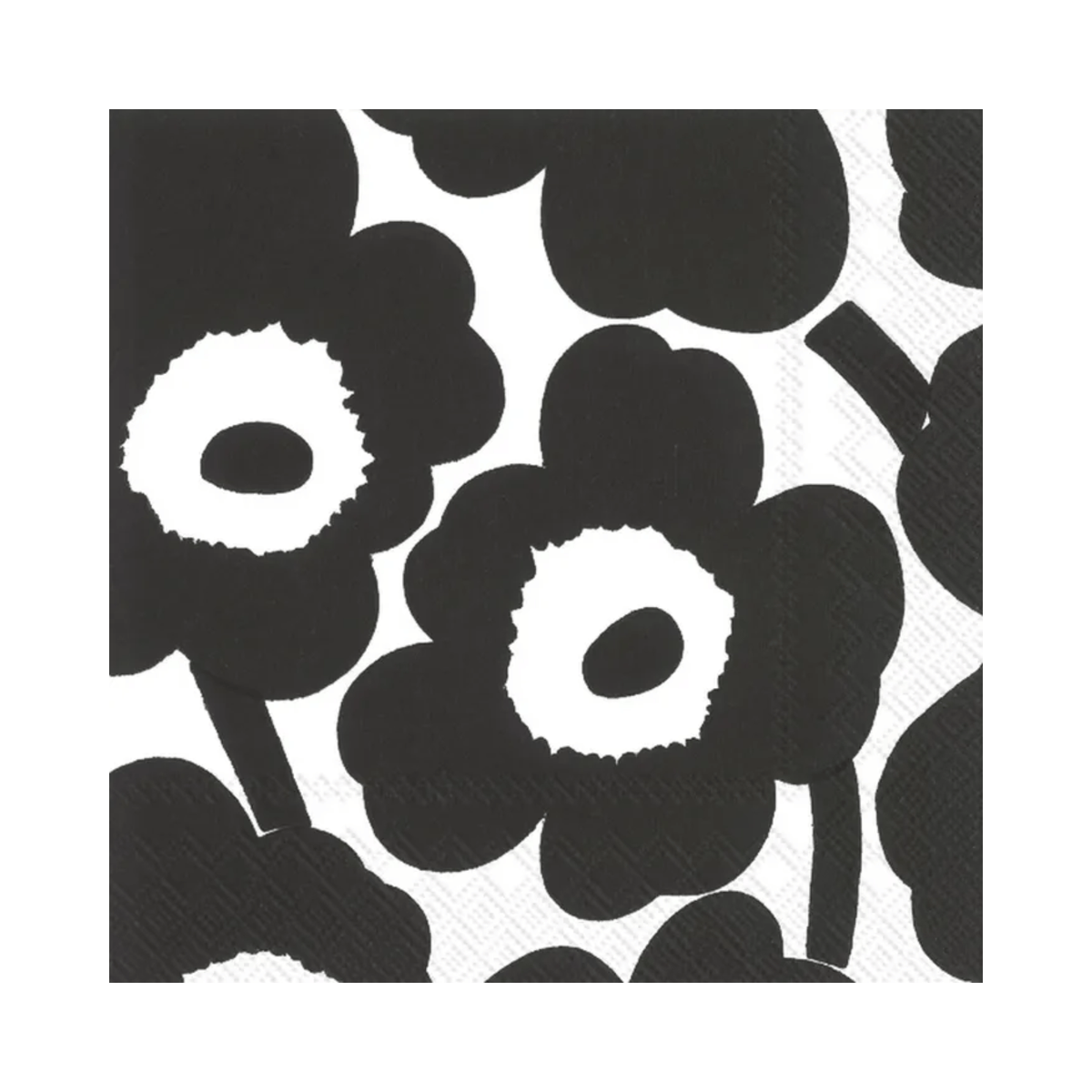 IHR Luncheon Marimekko Unikko Black White Napkins Pack of 20