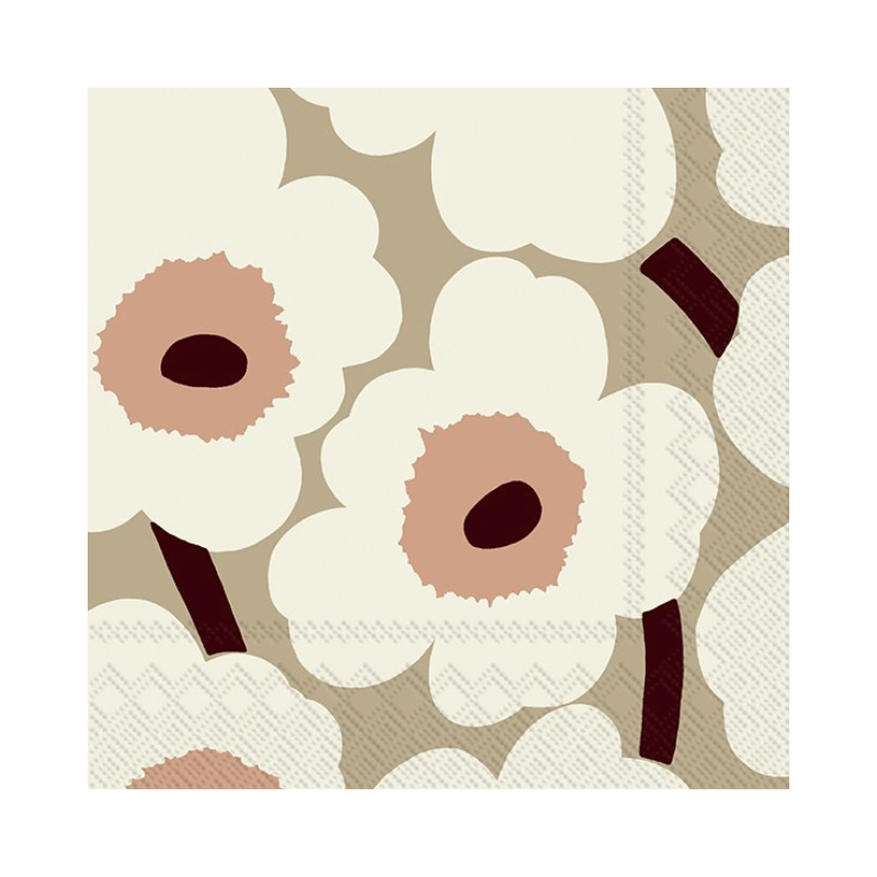 IHR Luncheon Marimekko Unikko Cream Napkins Pack of 20