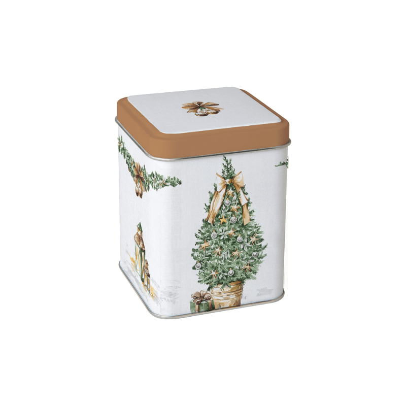 IHR Square Tea Tin Simple Season Welcome Cream 7.5cm