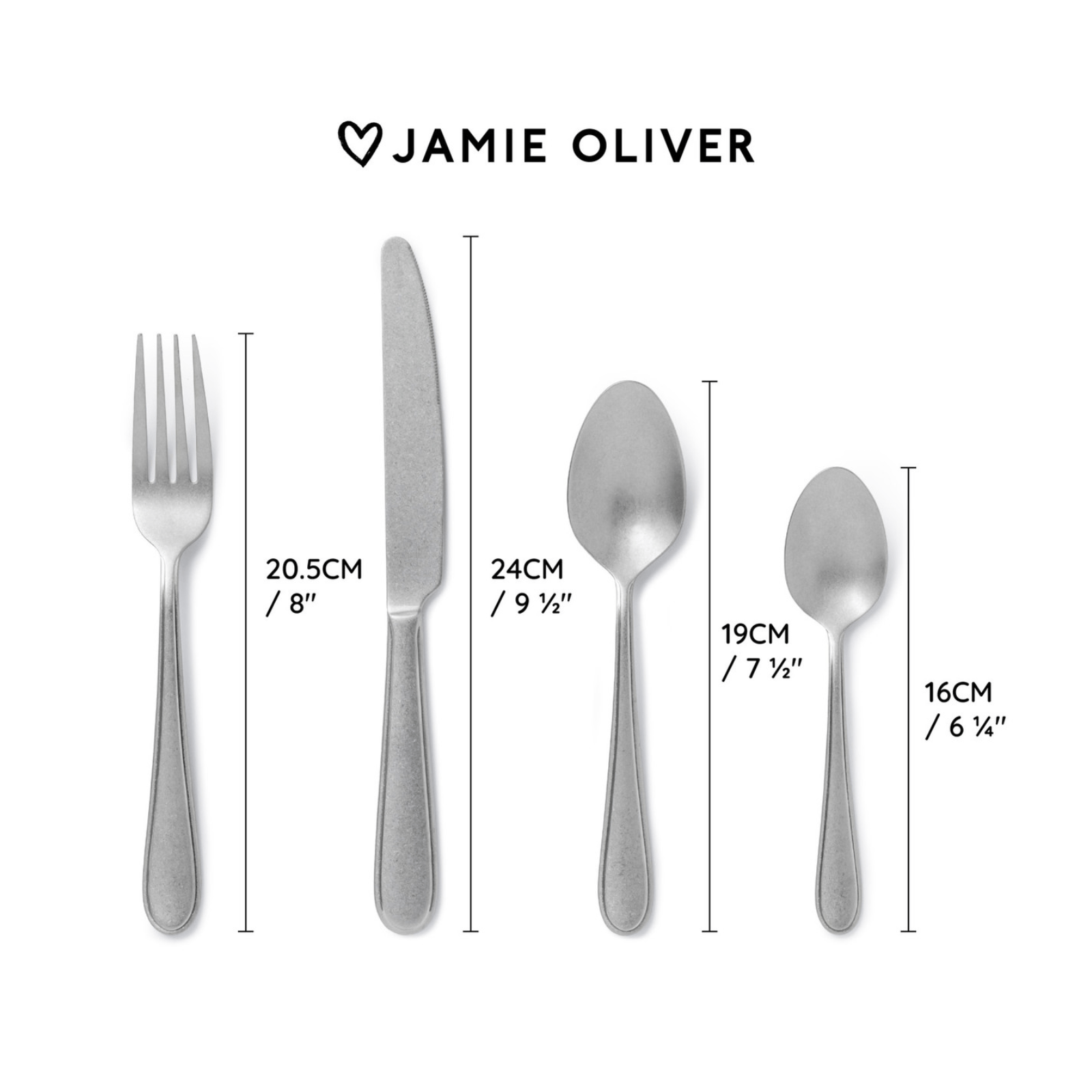 Jamie Oliver Big Love Antique Finish Classic Cutlery Set 16-Piece