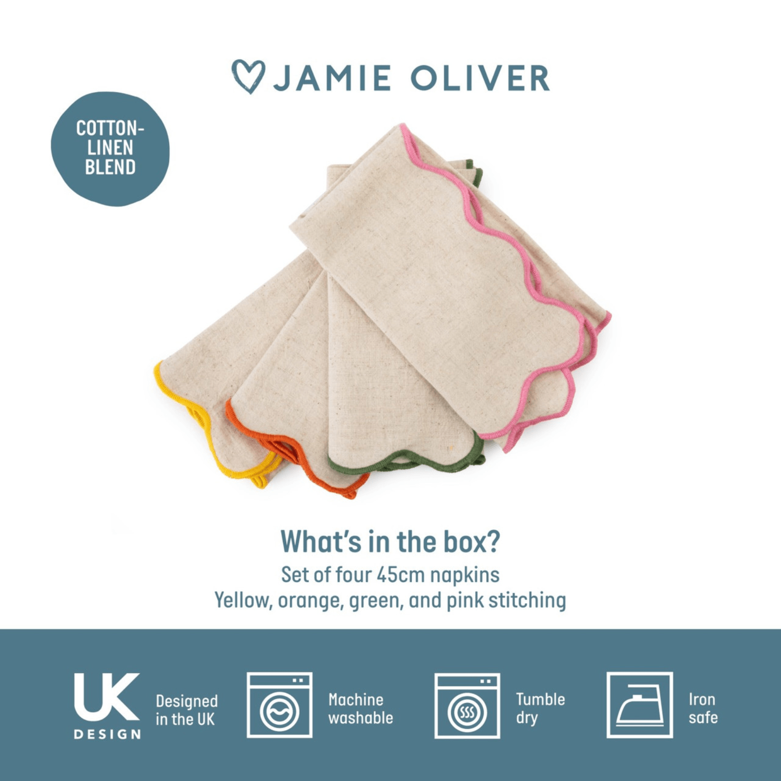 Jamie Oliver Big Love Neat Napkins Set of 4