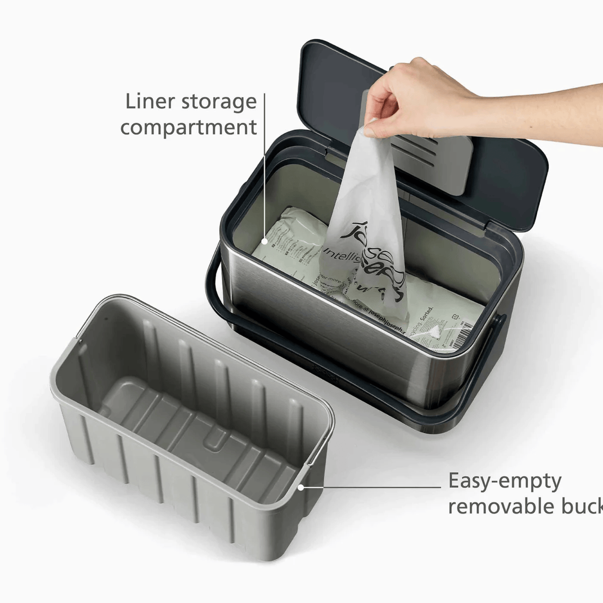 Joseph Joseph Collect Stainless-Steel Food Waste Caddy 4L