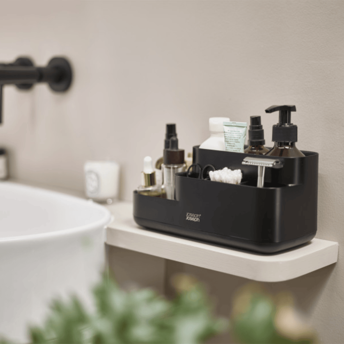 Joseph Joseph EasyStore Bathroom Caddy Matt Black