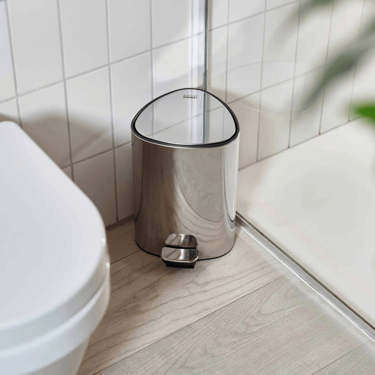 Joseph Joseph EasyStore Luxe 5L Bathroom Bin Stainless-Steel