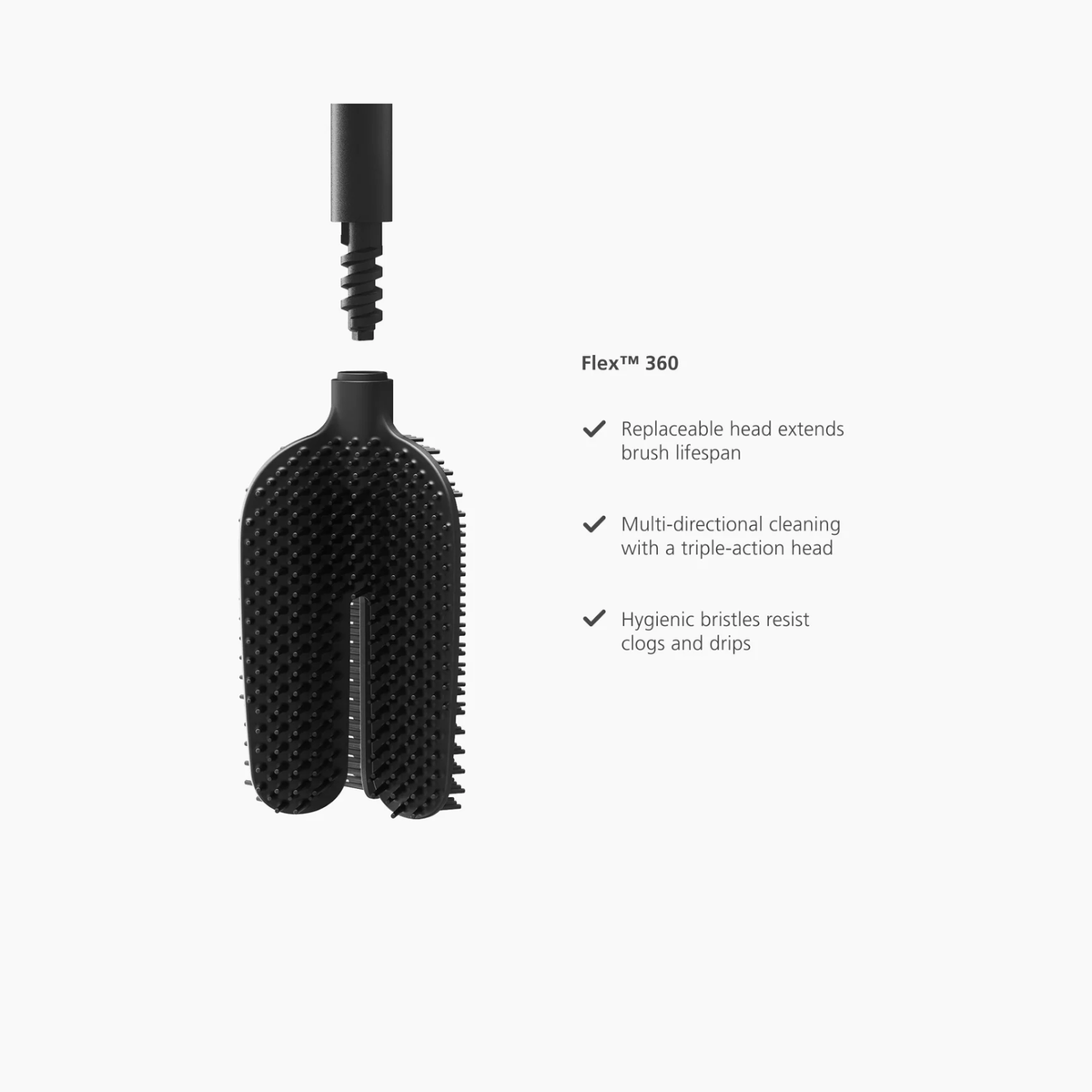 Joseph Joseph Flex 360 Lite Toilet Brush Matt Black