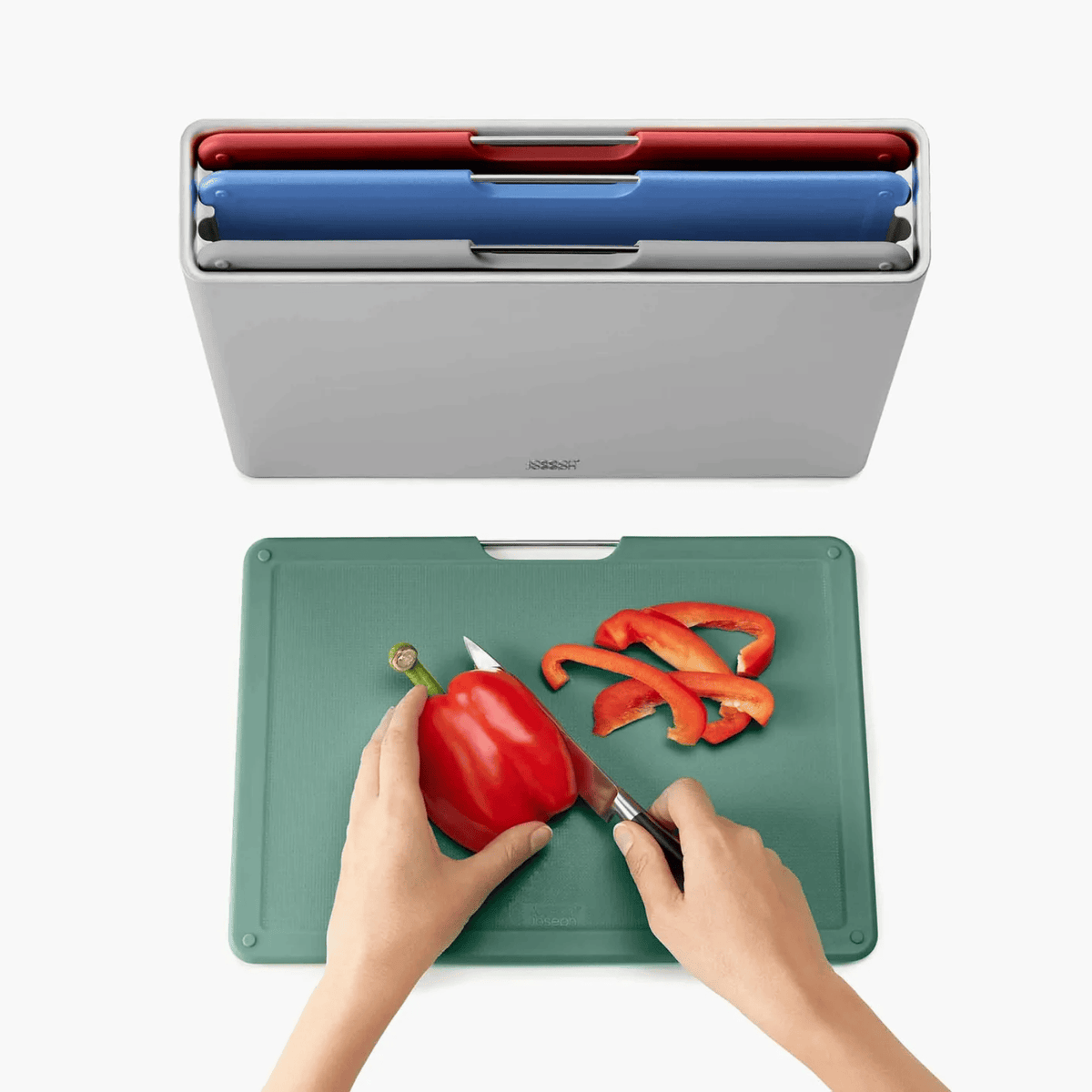 Joseph Joseph Folio Chopping Board Set 4-Piece Coast Silver