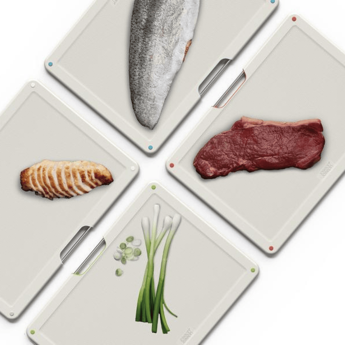 Joseph Joseph Folio Steel Chopping Board Set 4-Piece Stone