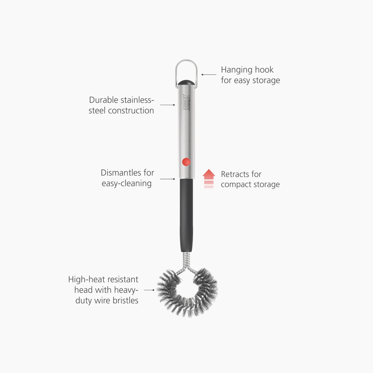 Joseph Joseph GrillOut BBQ Cleaning Brush with Extending Handle