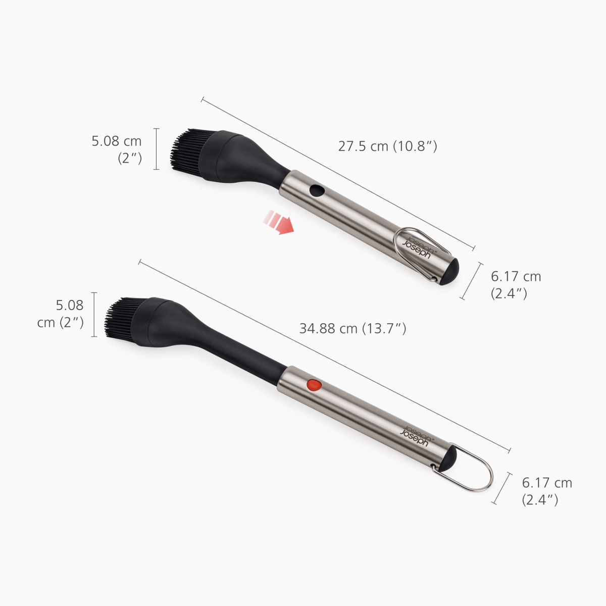Joseph Joseph GrillOut BBQ Silicone Basting Brush with Extending Handle