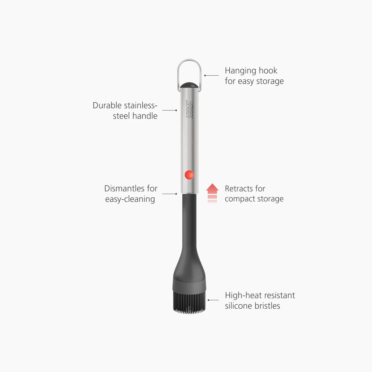 Joseph Joseph GrillOut BBQ Silicone Basting Brush with Extending Handle
