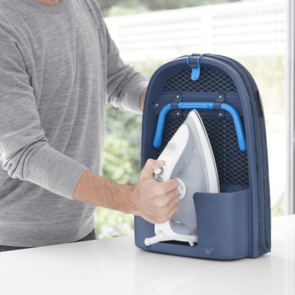 Joseph Joseph Pocket Plus Folding Ironing Board with Advanced Cover Blue