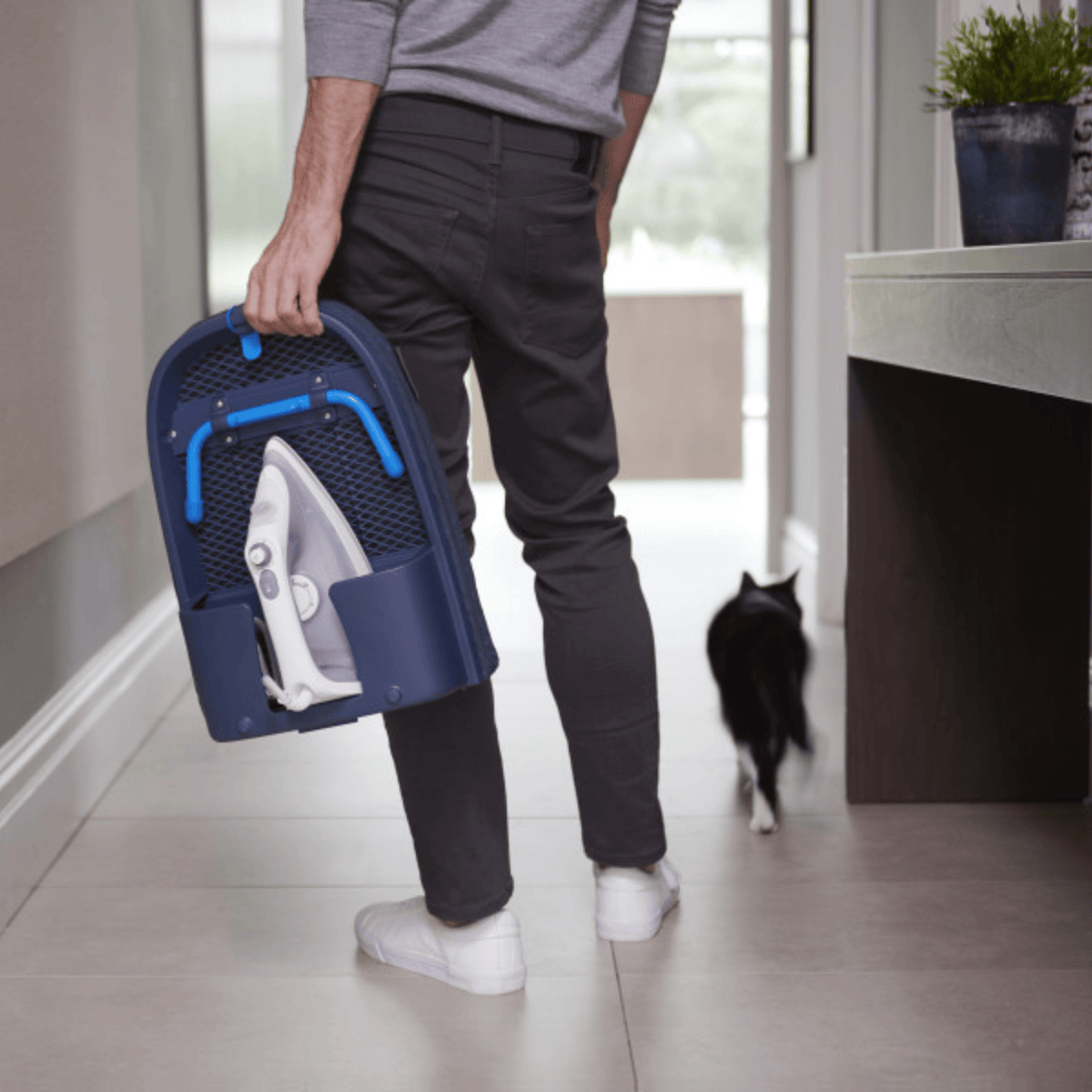 Joseph Joseph Pocket Plus Folding Ironing Board with Advanced Cover Blue