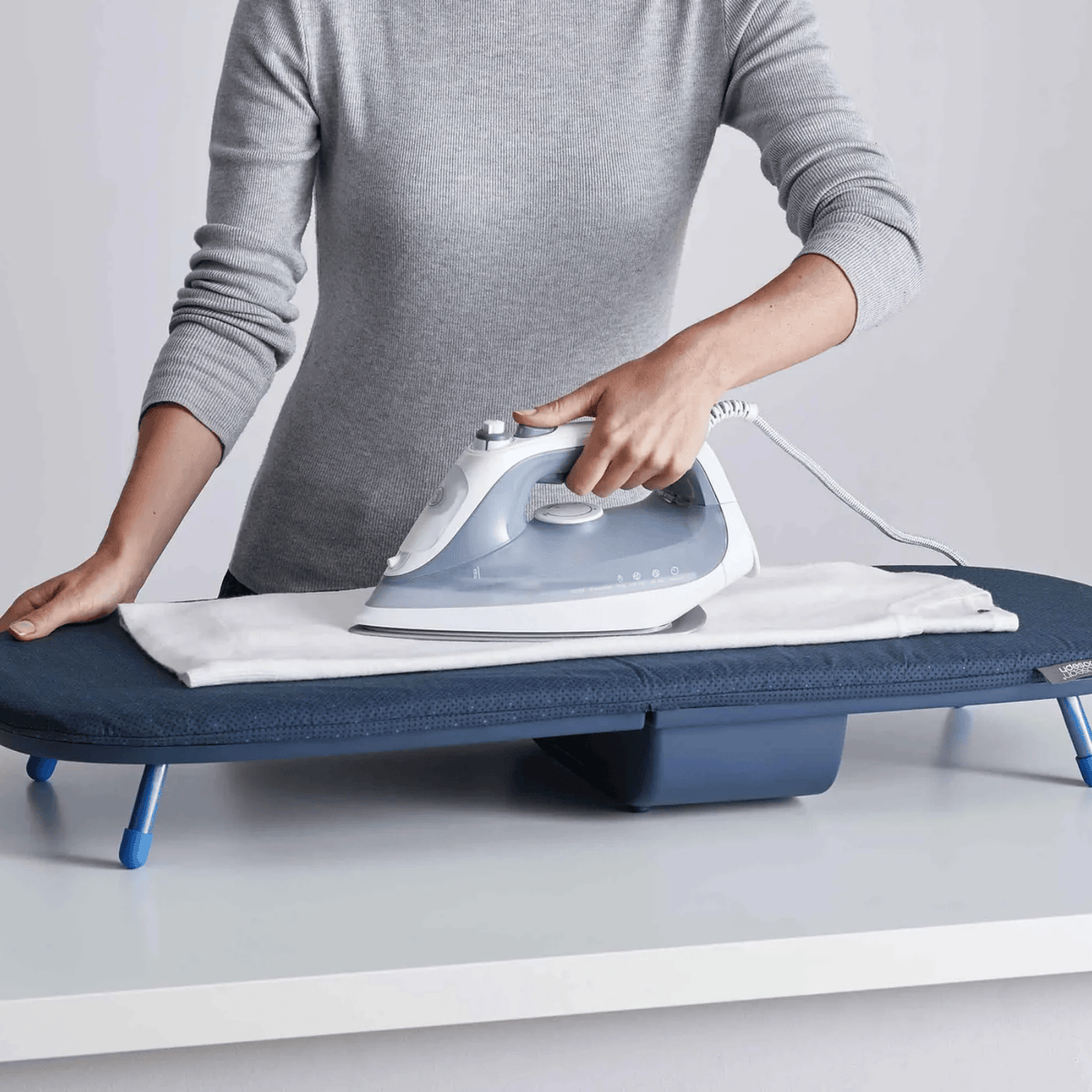 Joseph Joseph Pocket Plus Folding Ironing Board with Advanced Cover Blue