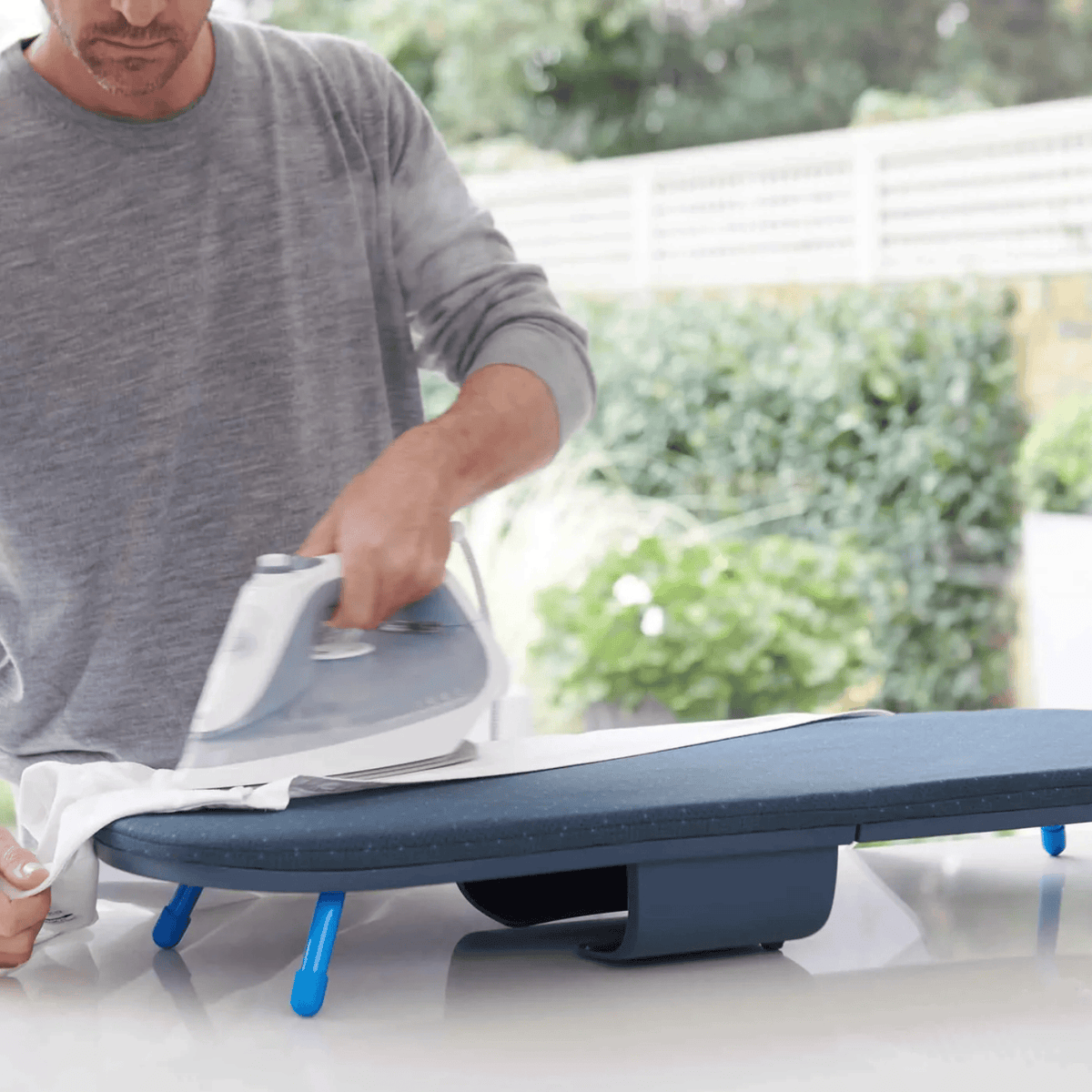 Joseph Joseph Pocket Plus Folding Ironing Board with Advanced Cover Blue