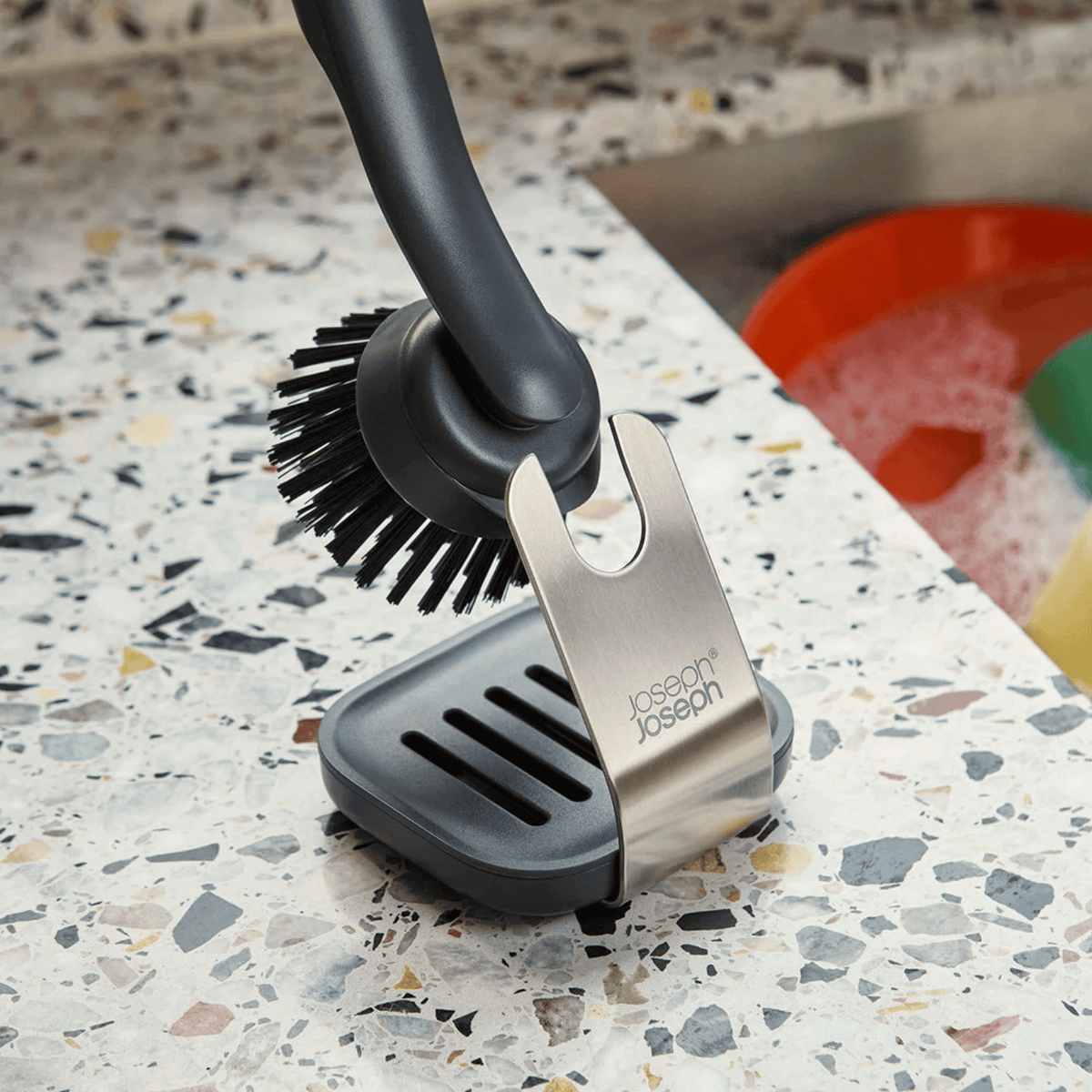 Joseph Joseph SinkTech Washing Up Brush with Steel Stand