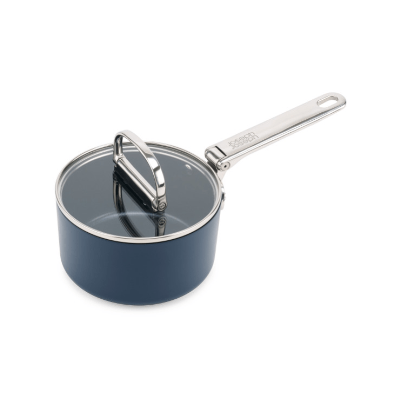 Joseph Joseph Space Folding Handle Ceramic Non-Stick Saucepan & Lid 15cm Midnight Blue