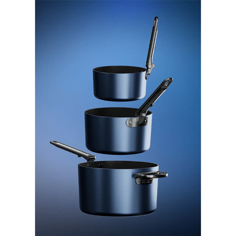 Joseph Joseph Space Folding Handle Ceramic Non-Stick Saucepan Set 3-Piece