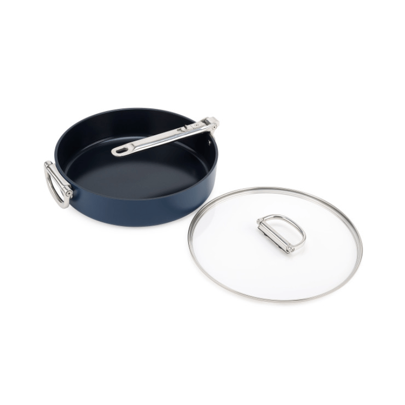 Joseph Joseph Space Folding Handle Ceramic Non-Stick Saute Pan & Lid 28cm Midnight Blue