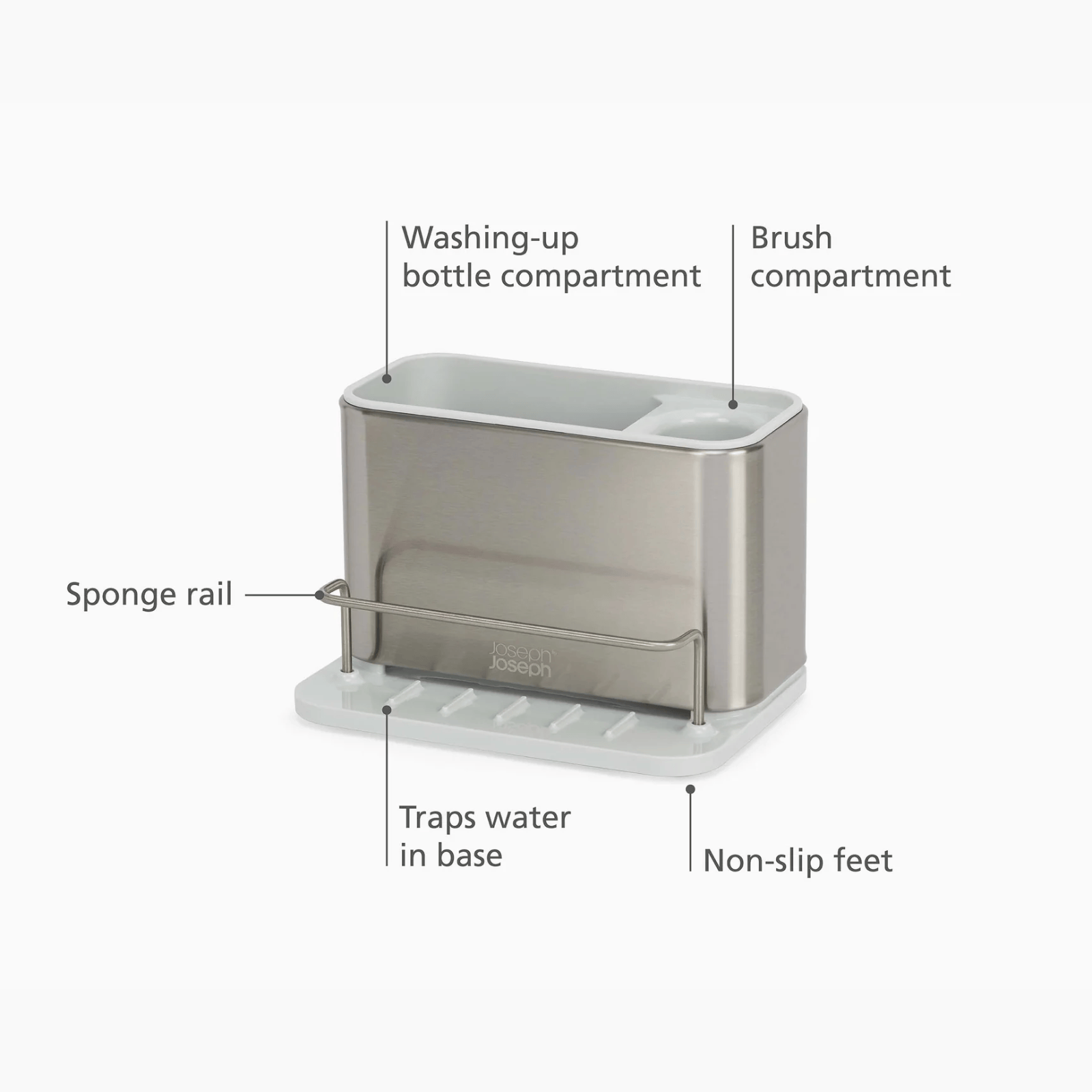 Joseph Joseph Surface Stainless-Steel Sink Tidy Stone