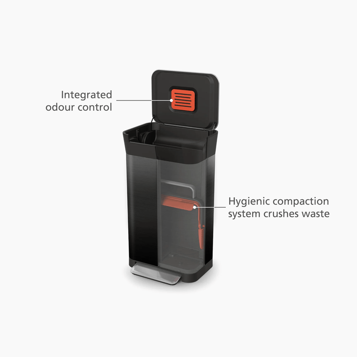 Joseph Joseph Titan Trash Compactor 30L Black