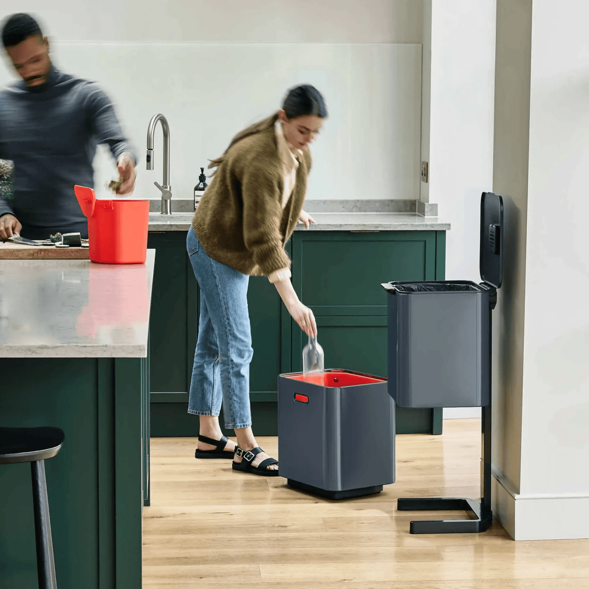 Joseph Joseph Totem Compact Waste & Recycling Bin 60L Graphite