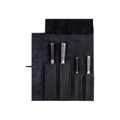 Kai Shun Leather Knife Roll 4-Slot
