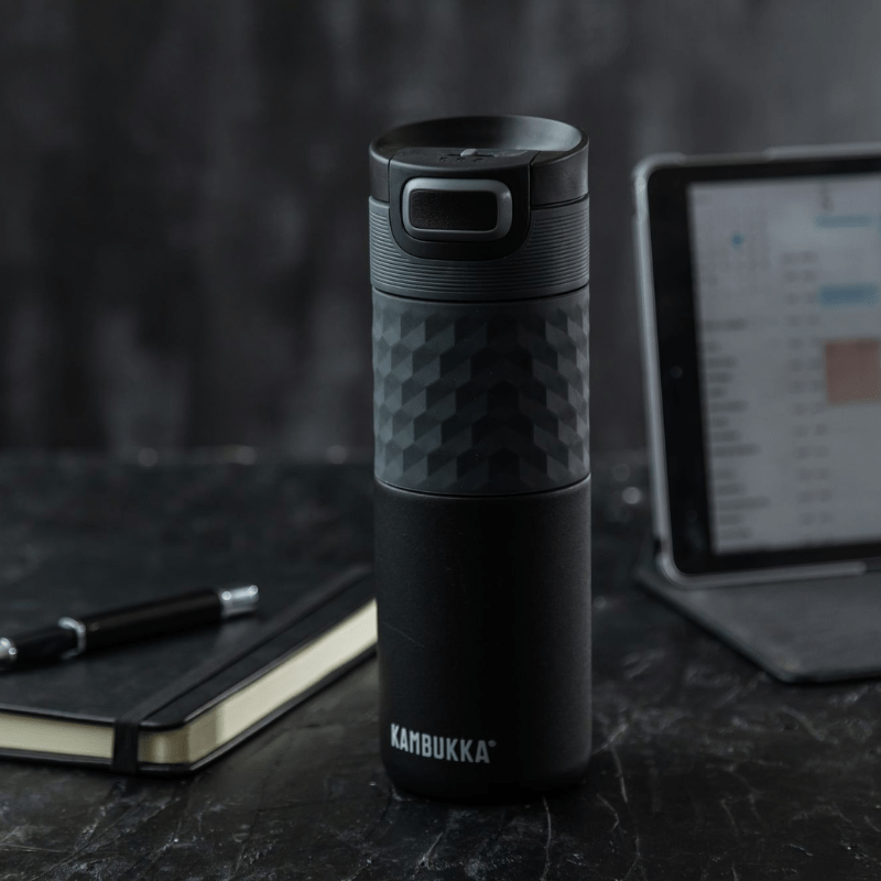 Kambukka Etna Grip Travel Mug 500ml Black Steel