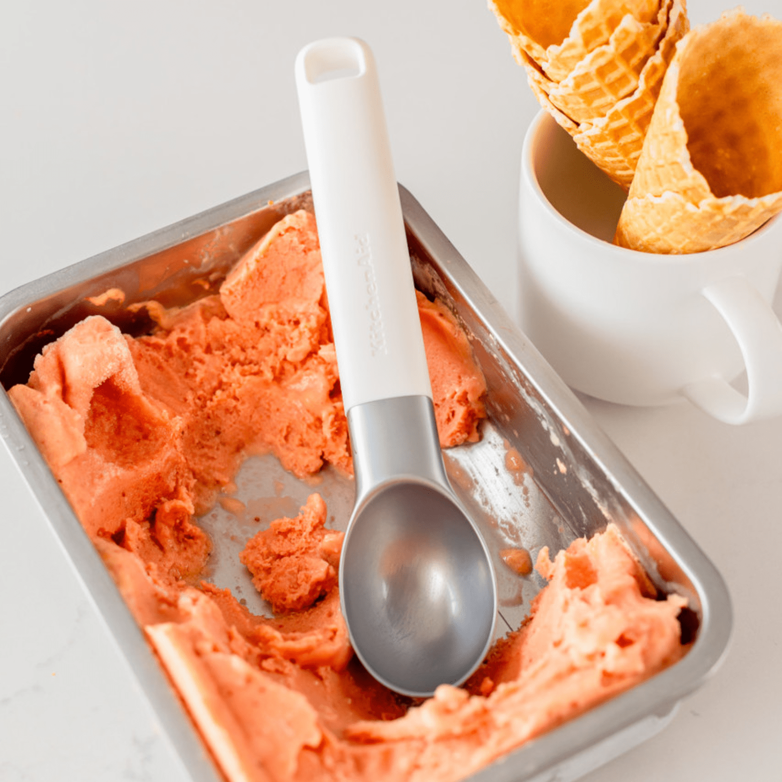 KitchenAid Ice Cream Scoop Porcelain White