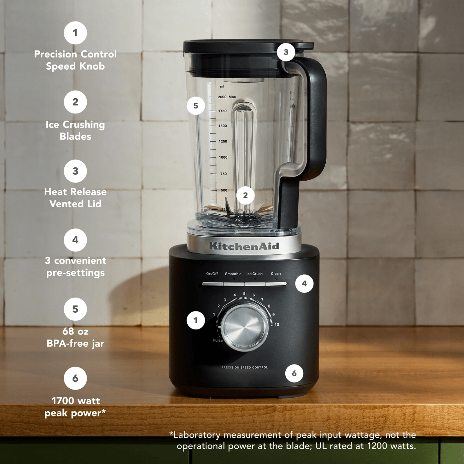 KitchenAid K200 Pure Power Blender Matte Black