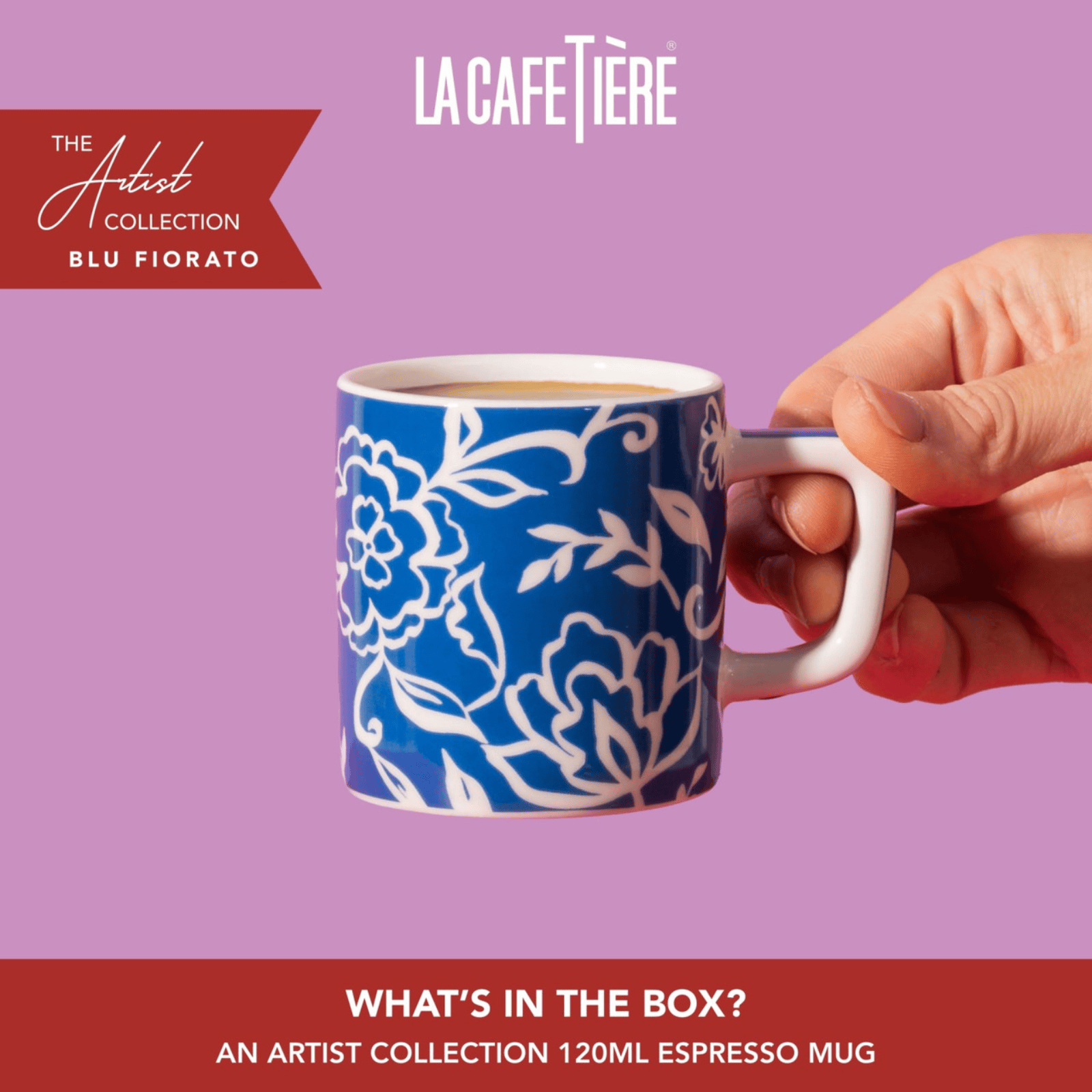La Cafetiere Espresso Cup 120ml Blue Blu Fiorato