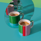 La Cafetiere Espresso Cup 120ml Pink and Red Utopian Lines
