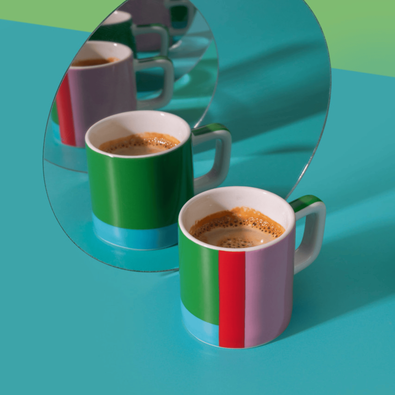 La Cafetiere Espresso Cup 120ml Pink and Red Utopian Lines
