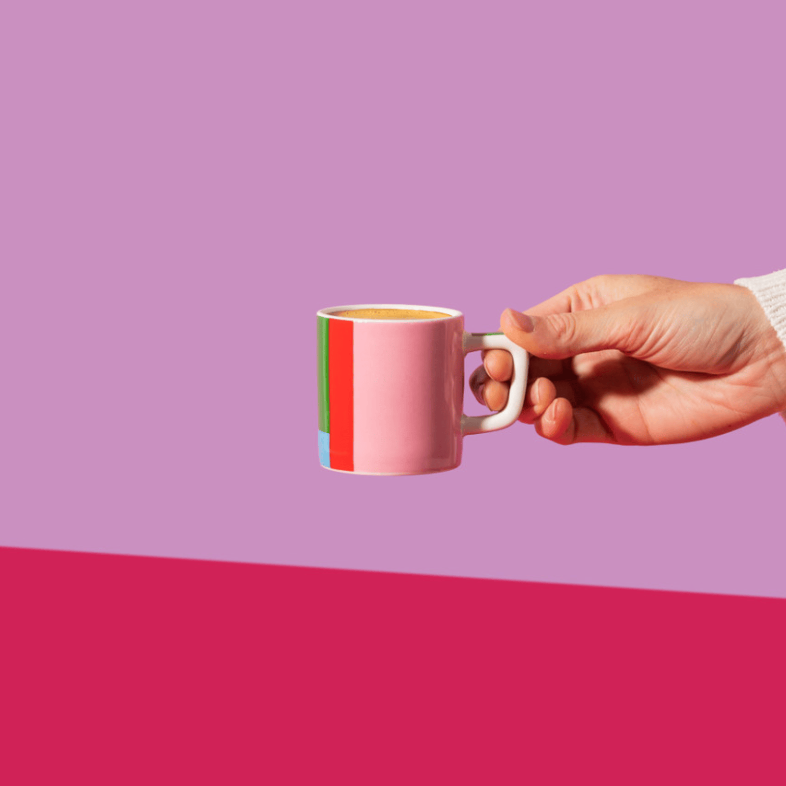 La Cafetiere Espresso Cup 120ml Pink and Red Utopian Lines