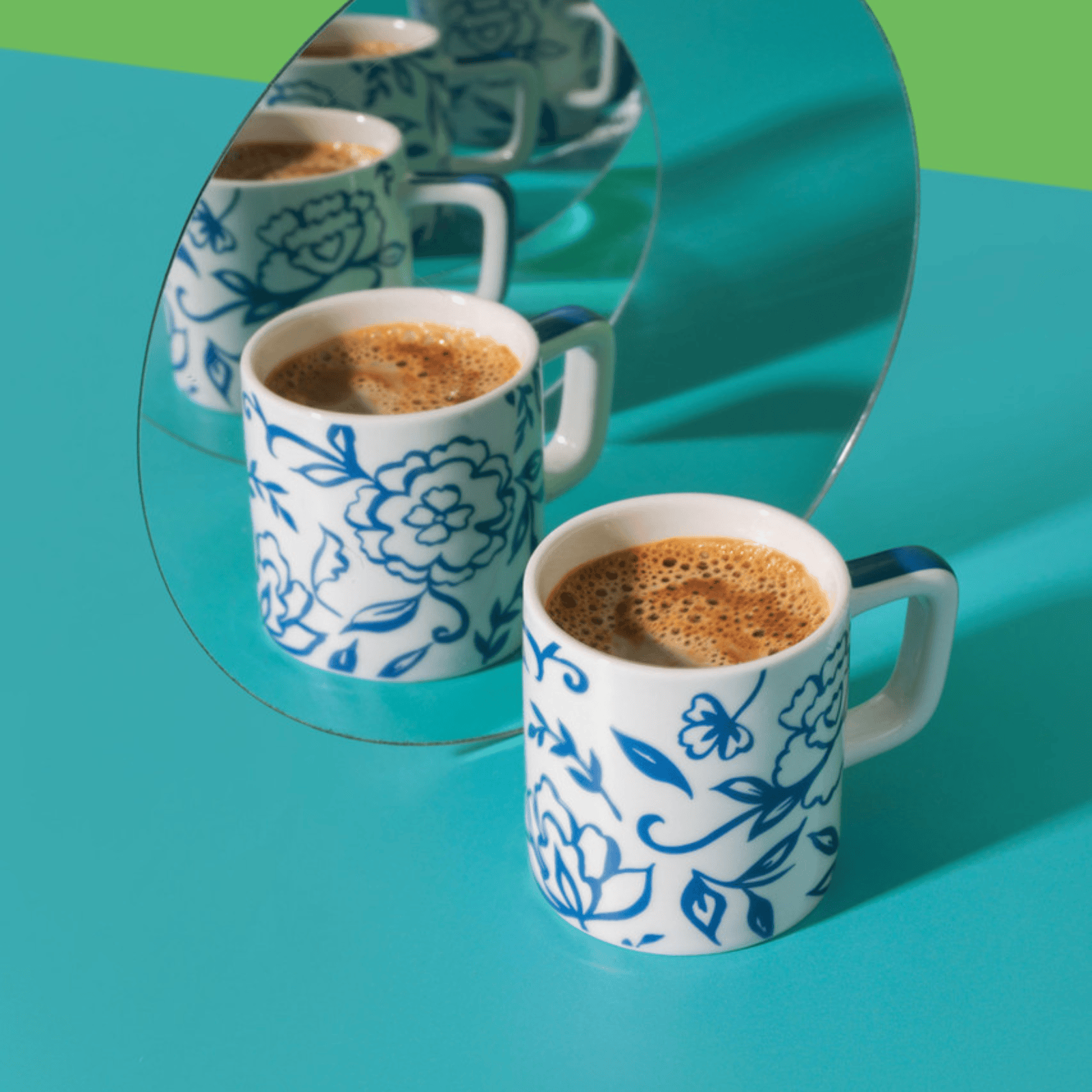 La Cafetiere Espresso Cup 120ml White Blu Fiorato