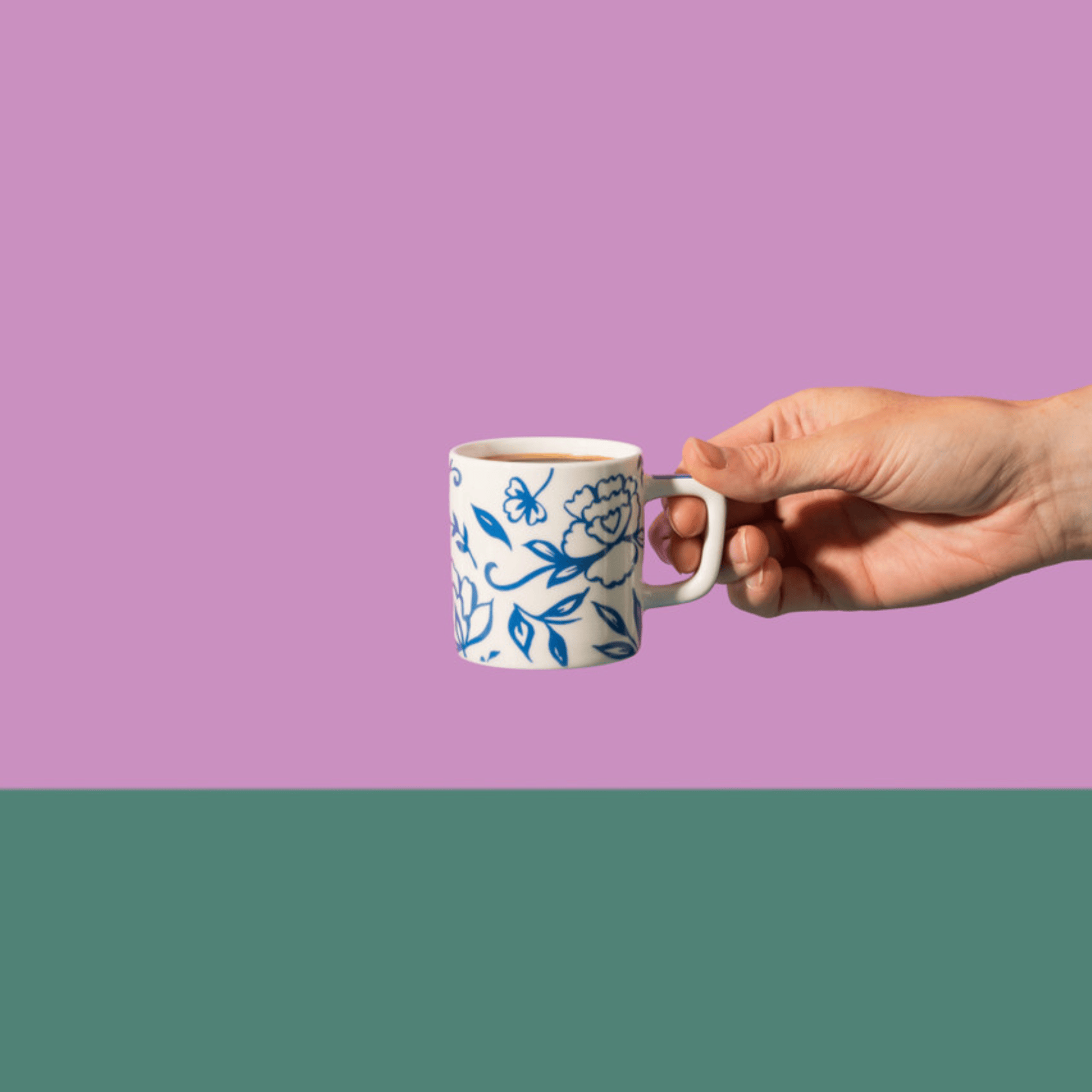 La Cafetiere Espresso Cup 120ml White Blu Fiorato