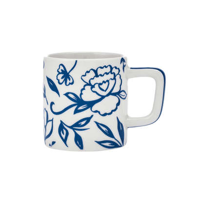 La Cafetiere Espresso Cup 120ml White Blu Fiorato