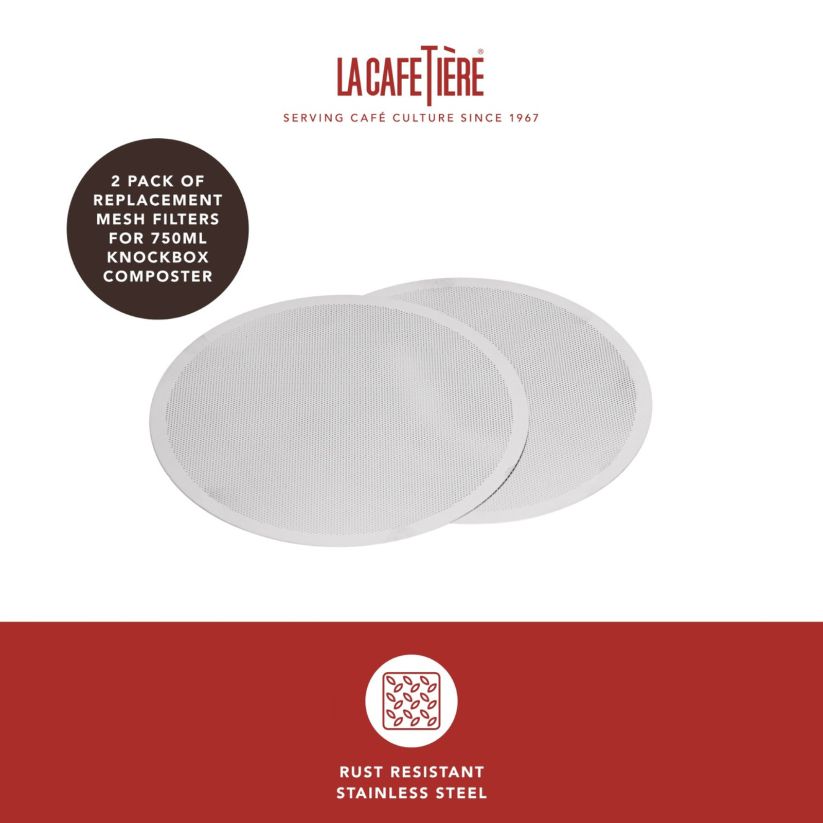 La Cafetiere Fine Mesh Filter Set of 2