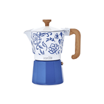 La Cafetiere Venice Espresso Maker 6 Cup Blu Fiorato