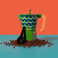 La Cafetiere Venice Espresso Maker 6 Cup Cyan Tides