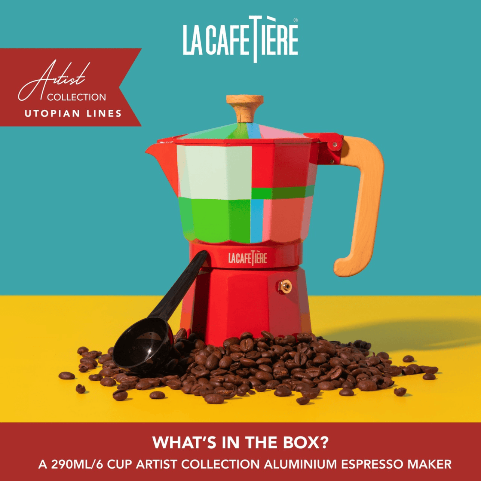 La Cafetiere Venice Espresso Maker 6 Cup Utopian Lines