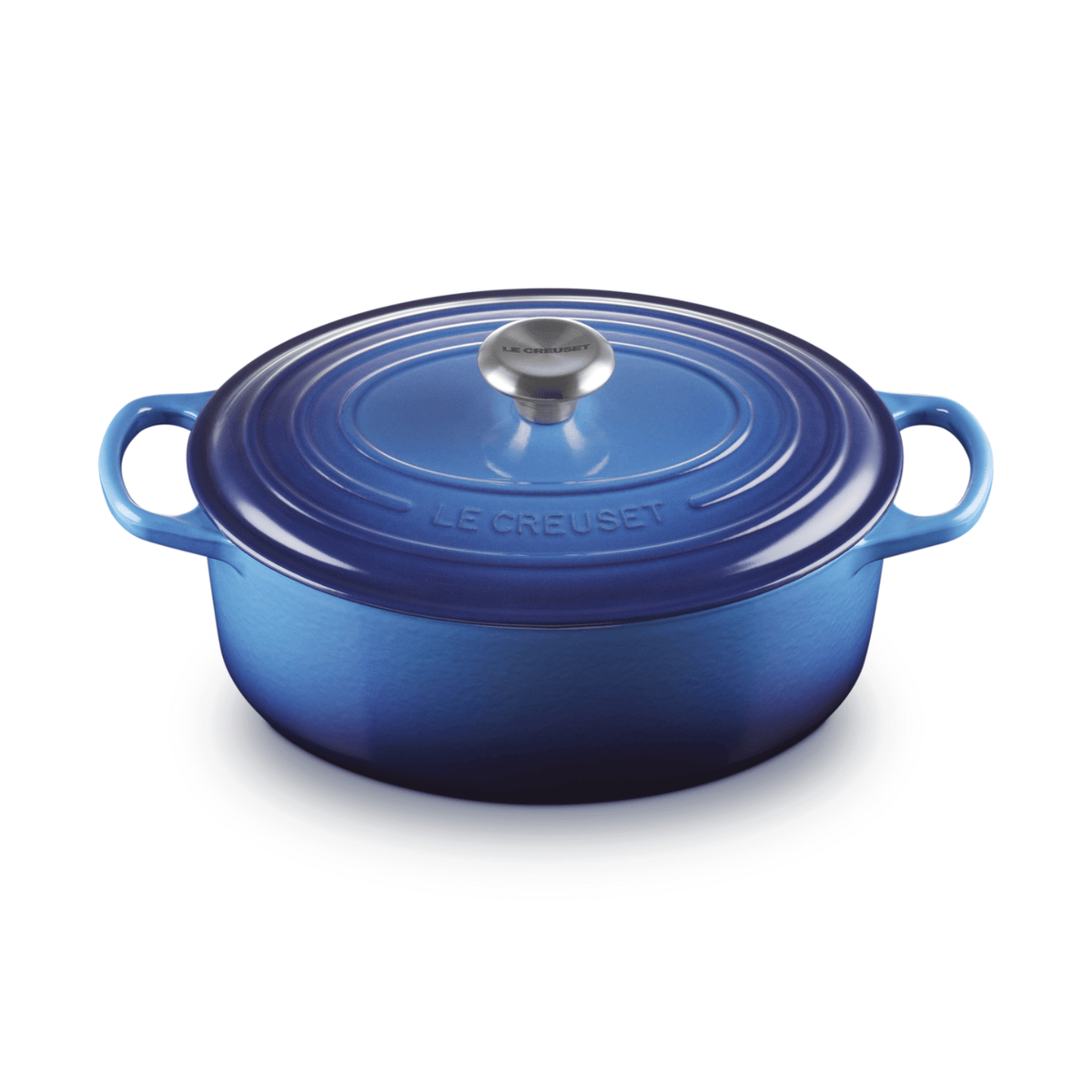 Le Creuset Signature Cast Iron Oval Casserole 29cm Azure Blue