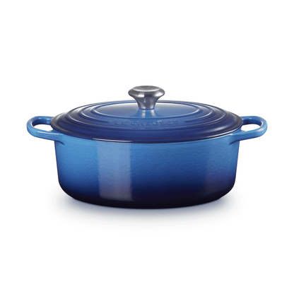 Le Creuset Signature Cast Iron Oval Casserole 29cm Azure Blue
