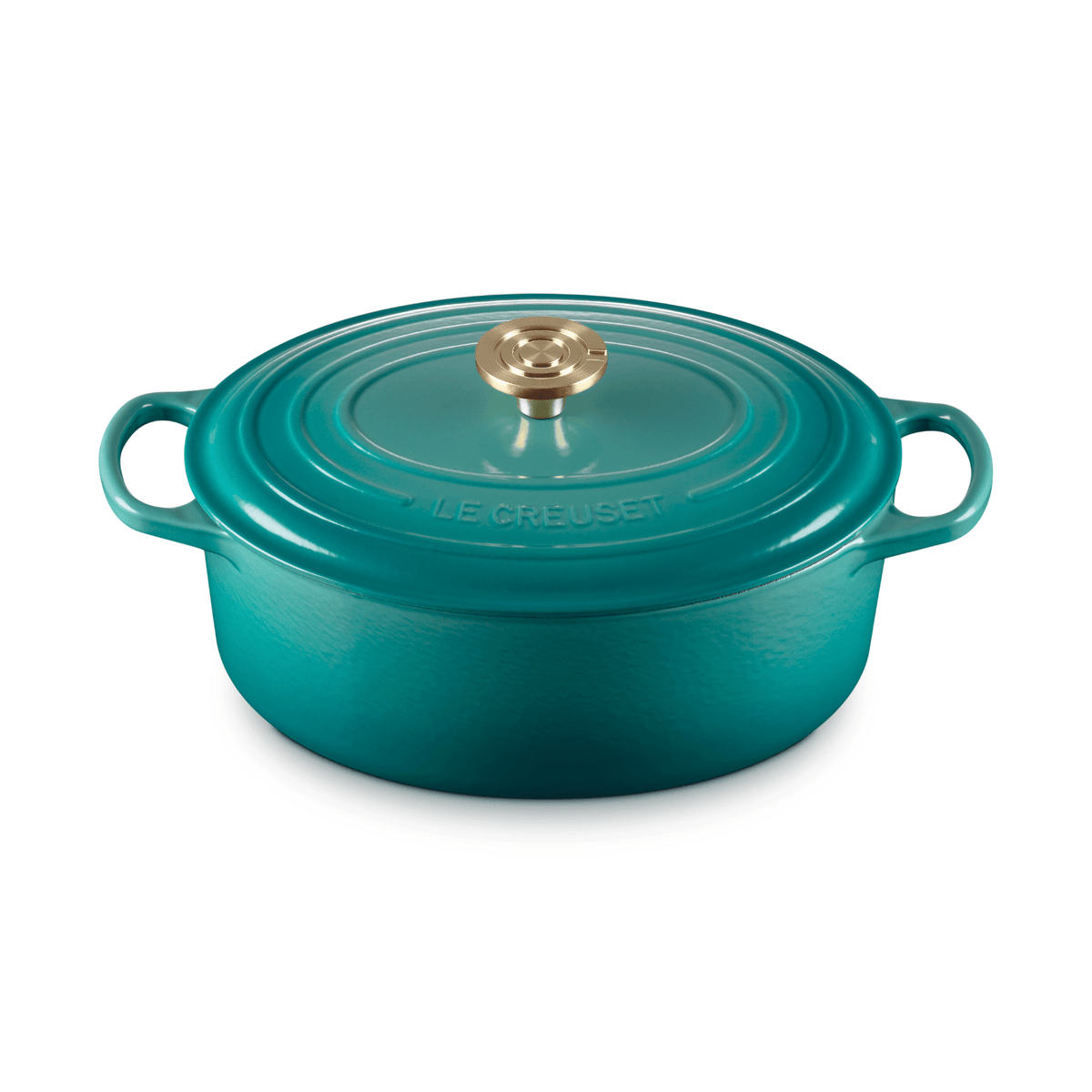 Le Creuset Signature Cast Iron Oval Casserole 29cm Bleu Riviera