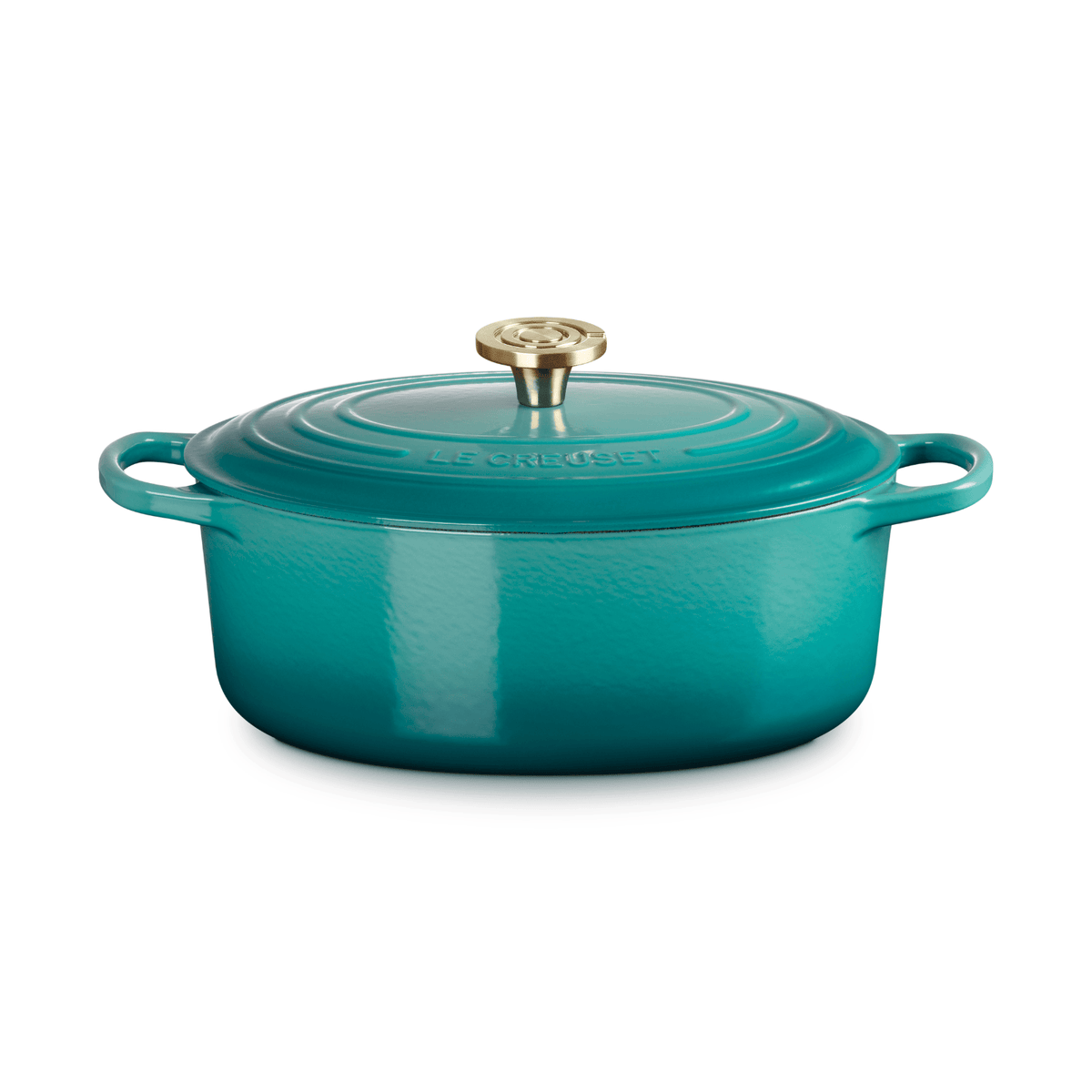 Le Creuset Signature Cast Iron Oval Casserole 29cm Bleu Riviera