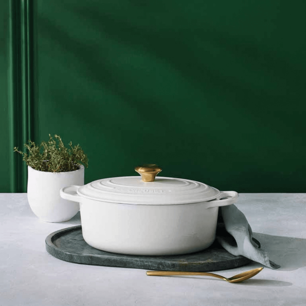 Le Creuset Signature Cast Iron Oval Casserole 29cm White