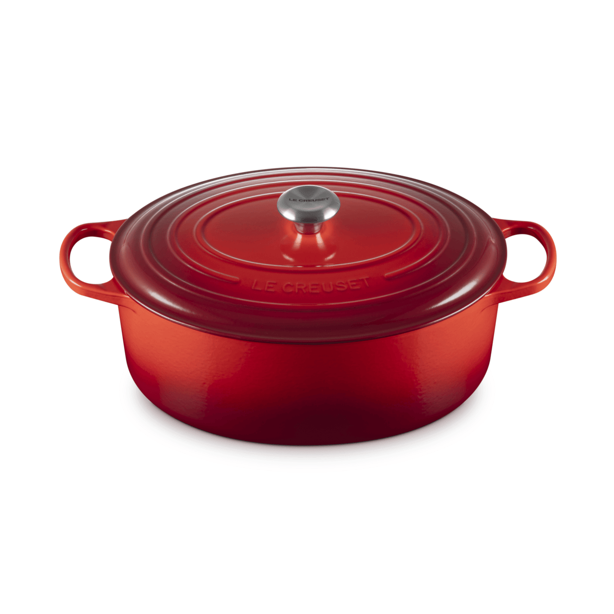 Le Creuset Signature Cast Iron Oval Casserole 35cm Cerise